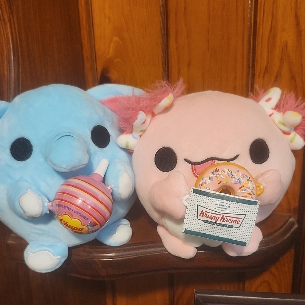 Snackles Cute Plush Toys Krispy Kreme Donut And Chupa Chups
